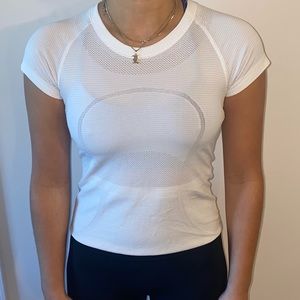 White lululemon swiftly speed short sleeve